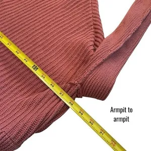 Free People Knit Cozy Pink Turtleneck Sweater Ruffle Cottagecore Feminine S thumbnail 10