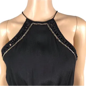 LOVESTITCH Beaded Maxi Dress Sz S Black Feminine Retro Boho Party Whimsycore NWT thumbnail 6