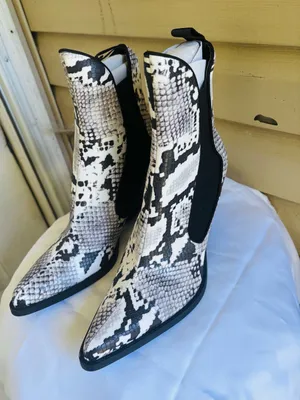 Zara trafaluc snake print western cowboy boots thumbnail 4