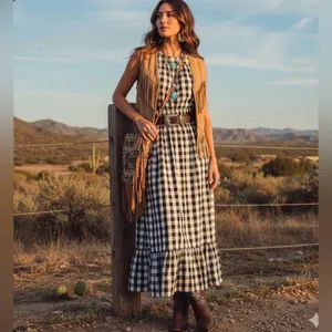 A New Day Women’s Gingham Sleeveless Smocked Waist Dress size small like new thumbnail 1