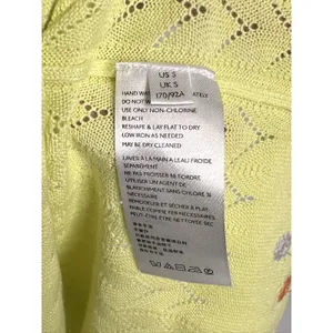 Free People Knit Mini Slip Dress Small Yellow Floral thumbnail 6
