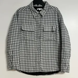 Pacsun‎ Shacket Women's S/XS Gray & White Flannel Button Down Plaid Flap Pockets thumbnail 1