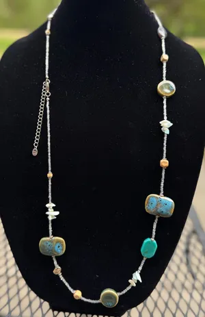 Long turquoise necklace Multiple thumbnail 3