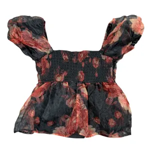 Thirty/Thirty L.A. Floral‎ Puff Sleeve Baby Doll Top Women's Small Cottagecore thumbnail 5