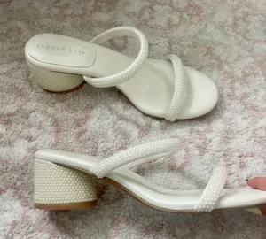 Nordstrom white pearl heels thumbnail 1