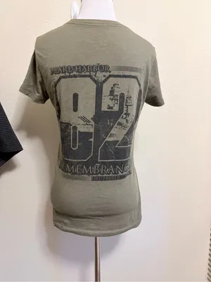 TIL Valhalla project Medium Pearl Harbor Remembrance Olive Green Graphic T-Shirt thumbnail 6