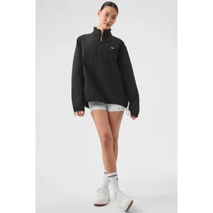 Alo Yoga Light Weight Takeaway Track Pullover Black M thumbnail 4