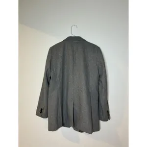 Ann Taylor LOFT Wool Blend Gray 1 Button Blazer Women Size 12 Career Jacket Long thumbnail 4
