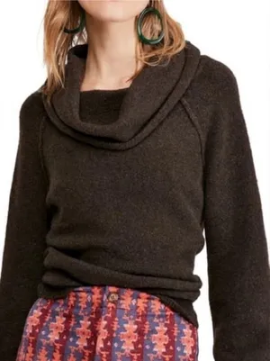 Free People Echo Beach Pullover Sweater in Brown Size Medium thumbnail 1