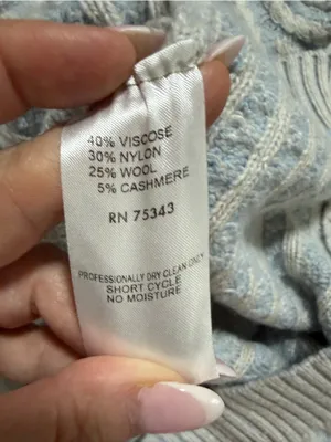 Lineamaglia Italy Women Blue White Sweater Cable Knit Small thumbnail 5