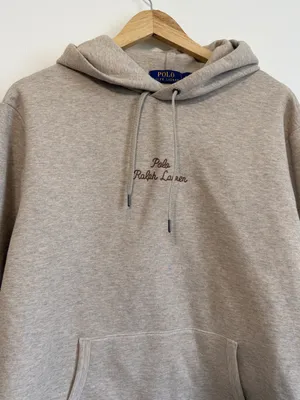 Polo Ralph Lauren Cream Oversized Hoodie Size Medium Embroidered thumbnail 4