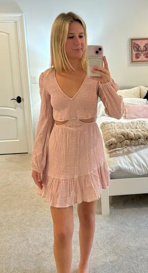 Altar'd State Long Sleeve Cut Out Dress thumbnail 1