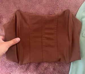 Strapless Brown Going Out Top Size XS thumbnail 3