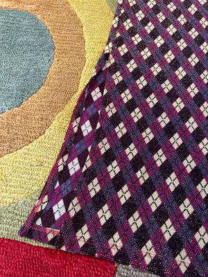 Top Secret Y2K Style Argyle Pattern Glitter Belted Long Skirt Side Slits Medium thumbnail 3