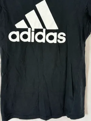 adidas Black Tee with White Trefoil-Style Logo thumbnail 2