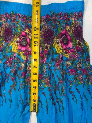 Womens Boho Harem Wide Leg Drop Crotch Palazzo Pants Size S Hippie Artsy thumbnail 6