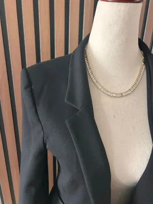 Zara women’s long black blazer size s stylish work attire thumbnail 3