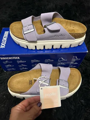PAPILLIO by BIRKENSTOCK Arizona purple leather platform sandals shoes women’s eur 38 new thumbnail 9