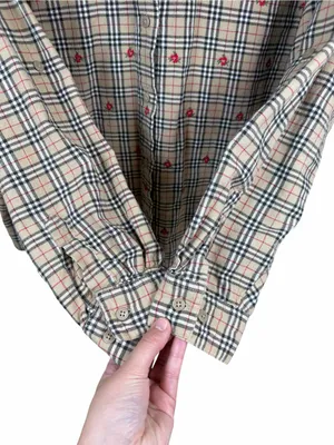 Vintage Plaid Floral Embroidered Button Down Shirt Grannycore Fall Acadamia XL thumbnail 5