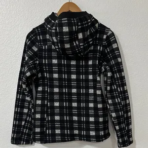 Women's Black and White Plaid Hoodie thumbnail 5