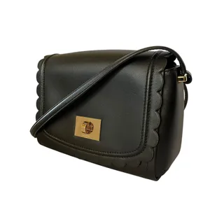 Kate Spade Maple Court Zani Scalloped Edge Black Leather Crossbody Shoulder Bag thumbnail 10