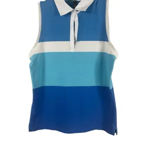 VTG Y2K Lauren Ralph Lauren Active Tennis Polo M Blue Colorblock Sleeveless READ thumbnail 3