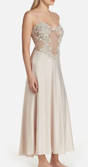 Champagne Showstopper Metallic Lace Long Gown thumbnail 1