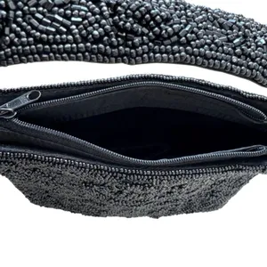 Vintage La Regale Black Beaded Evening Handbag thumbnail 5