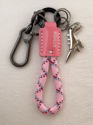 Dinosaur Car Keychain for Men Women Braided Rope Carabiner Keychain Bag Charm thumbnail 1