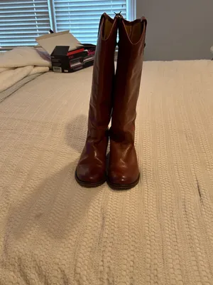 Frye Melissa Button Riding Boots Cognac Leather thumbnail 6