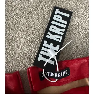 The Kript Red Jaxon Vegan Leather Pants thumbnail 10