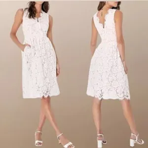 Lulu's Love Swept White Lace Midi Skater Dress‎ Size XS thumbnail 2