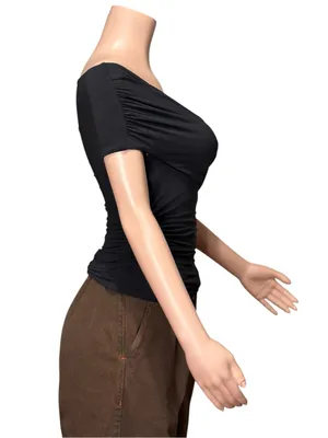 KOOKAÏ Addison Off-Shoulder Top, Black, FR34/US2 thumbnail 6