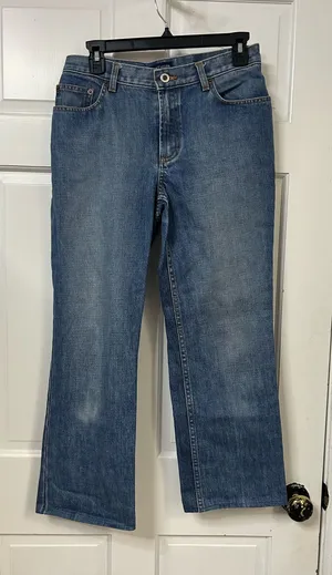 Ann Taylor Wide-Leg Jeans in Medium Blue Wash thumbnail 1