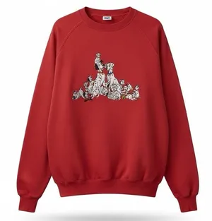 Vintage Disney Store 90s Embroidered 101 Dalmatians Red Crewneck L thumbnail 1