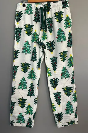 Old Navy Men’s Flannel Cotton Christmas Santa Graphic Pajama Pants S Drawstring thumbnail 1