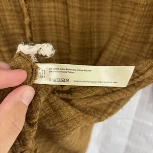 Free People One Top Womens Size XS Aubin Maxi Button Down Tabacco Brown Boho thumbnail 6