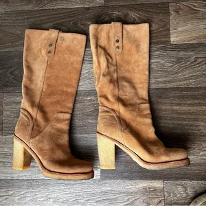 UGG Tan Heeled Suede Boots thumbnail 2