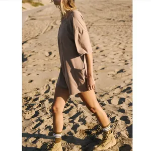 Free People Movement Women's Hot Shot Tee Romper in Mocha Latte size M NWT thumbnail 3