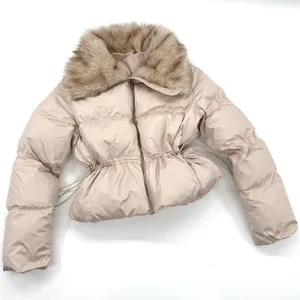 Winter Jacket Short Jacket Coat Trench Overcoat Parka Puffer Fur Collar Bomber thumbnail 7