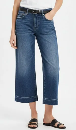 7 For All Mankind Dojo Crop Capri Denim Blue Jeans 24 thumbnail 1