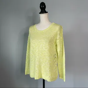 MAK SWEATER | Yellow Lightweight Knit Sweater Sz S thumbnail 4