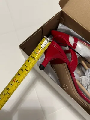 A New Day Red Clear Slingback Heels Kitten Heel Pointed Toe Valentine Y2K Sz 7.5 thumbnail 6