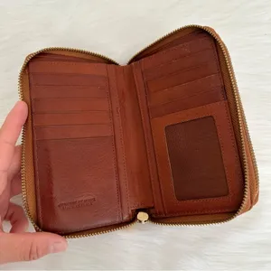 Valentina Italy Embossed Genuine Leather Floral Zip Around Wallet thumbnail 2