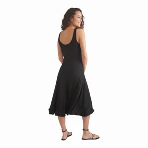 Marine Layer Lexi Rib Fit & Flare Midi Dress Black Medium NWT thumbnail 2