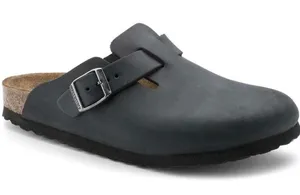 Birkenstock London Black Leather Clogs EU 38 L7 M5 Closed Toe Shoes thumbnail 1