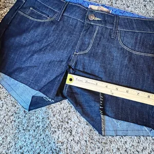 Paige Diego Dark Wash Denim Cut Off‎ Shorts Women 27 Low Rise Raw Hem WA643 thumbnail 5