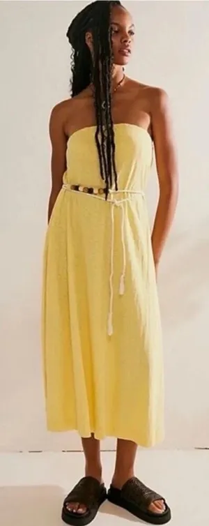 Free People Beach Women’s Small Peyton Maxi Tube Dress New NWT Pineapple Slice thumbnail 1