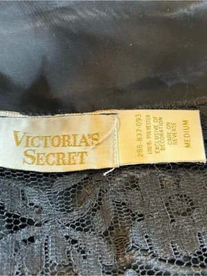 Victoria’s Secret gold label black floral lace bodice satin skirt rosette size M thumbnail 8