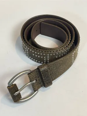Vintage GUESS Italian Full Grain Leather Studded Brown Belt Medium thumbnail 1